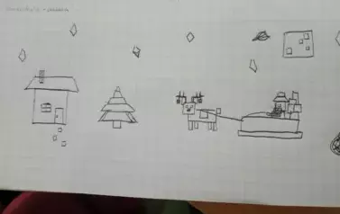 Rysunek świąteczny z figur geometrycznych (2)