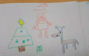Rysunek świąteczny z figur geometrycznych