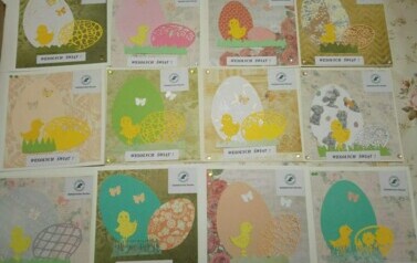 Wielkanocne kartki wykonane przez uczni&oacute;w ze Szkolnego Koła Caritas