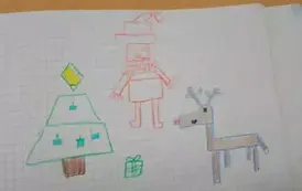 Rysunek świąteczny z figur geometrycznych