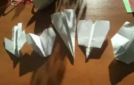Papierowe samoloty wykonane techniką origami