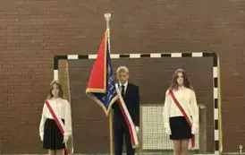 Poczet sztandarowy podczas rozpoczęcia roku szkolnego