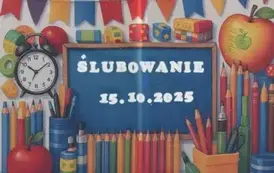 Kolorowa tablica z napisem ślubowanie