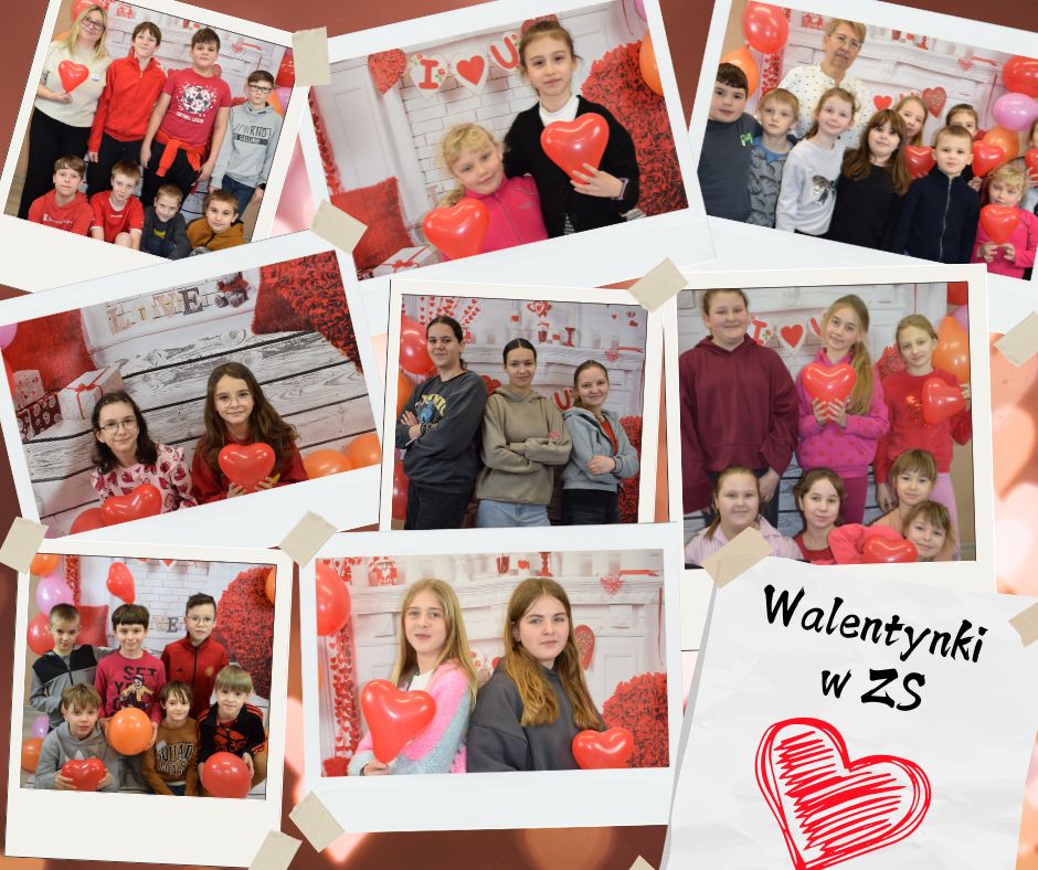 Kolaż zdjęć walentynkowych